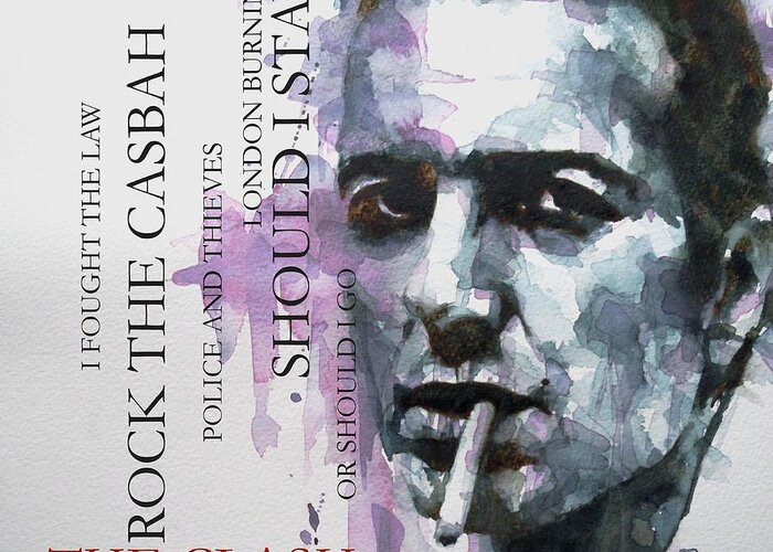 The Clash Greeting Card featuring the painting Joe Strummer by Paul Lovering