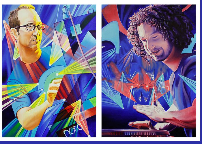 Umphrey's Mcgee Greeting Card featuring the painting Joel and Andy by Joshua Morton