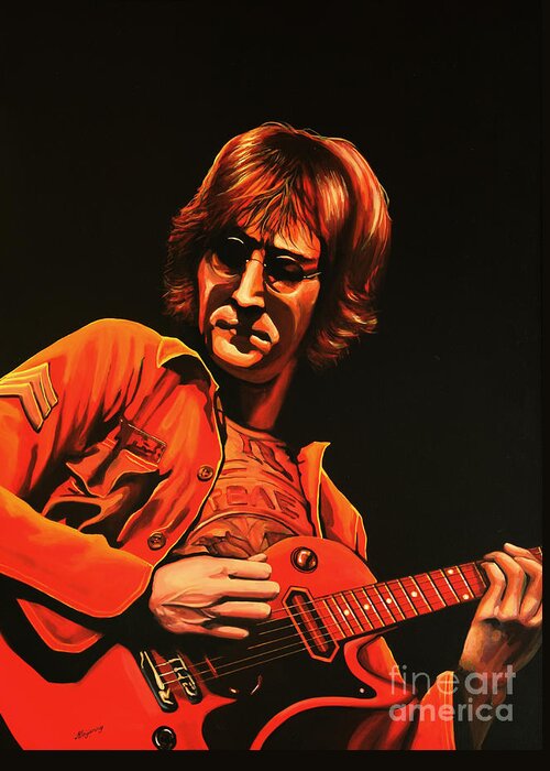John Lennon Greeting Card featuring the painting John Lennon Painting by Paul Meijering