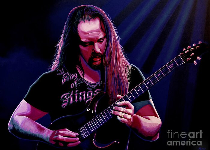 John Petrucci Greeting Card featuring the painting John Petrucci Painting by Paul Meijering