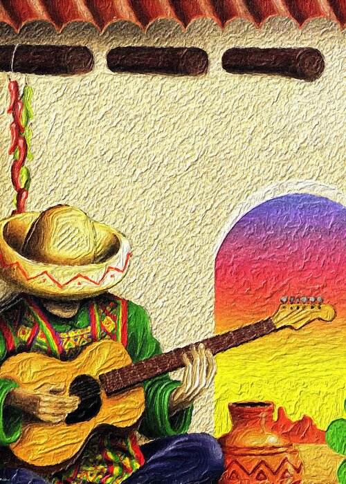 Mexico Greeting Card featuring the painting Juan's Song by Tyler Robbins