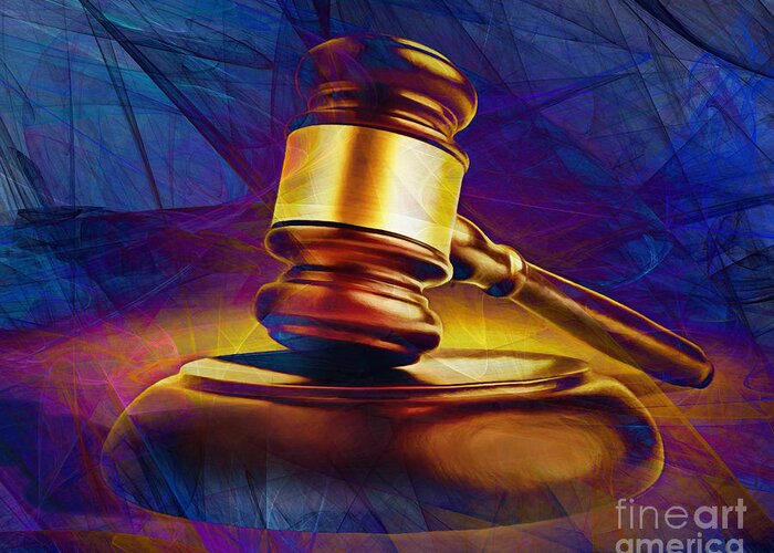 Gavel Greeting Card featuring the photograph Judges Gavel 20150225 v2 by Wingsdomain Art and Photography