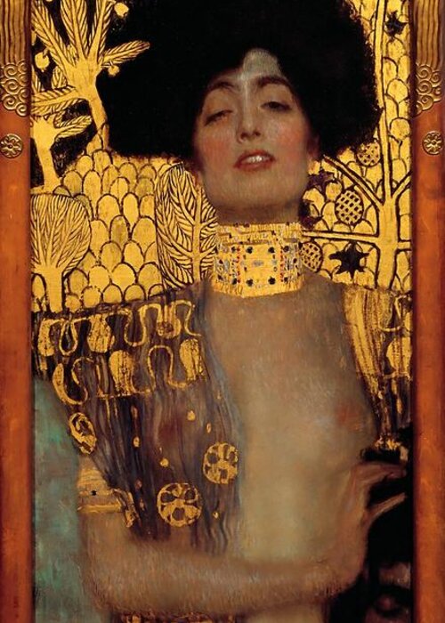 Gustav Klimt Greeting Card featuring the painting Judith And The Head Of Holofernes by Gustav Klimt