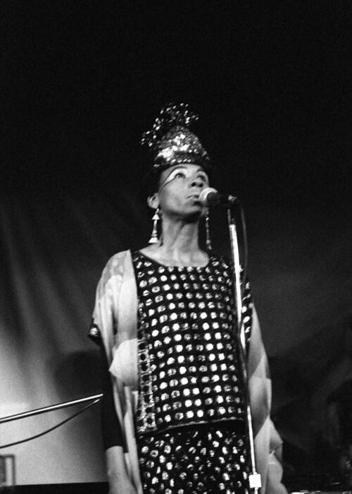 Sun Ra Arkestra Greeting Card featuring the photograph June Tyson Sings by Lee Santa