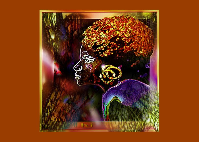 Jungle Princess Greeting Card featuring the painting African  Princess by Hartmut Jager