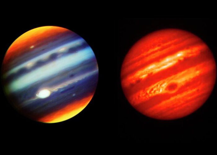18 May 2017 Greeting Card featuring the photograph Jupiter's Atmosphere by Gemini Observatory/aura/nsf/naoj/jpl-caltech/nasa/science Photo Library