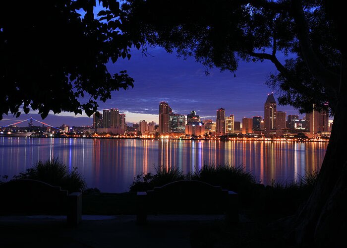 Landscape Greeting Card featuring the photograph Just before Sunrise San Diego by Scott Cunningham