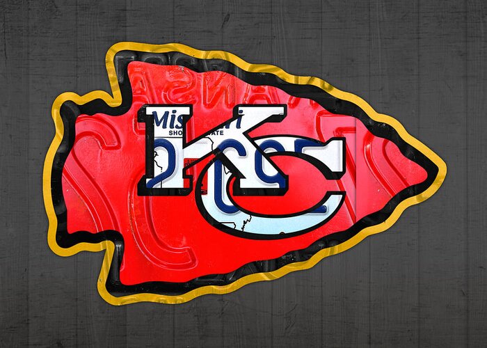 Kansas City Chiefs Football Team Retro Logo Missouri License Plate