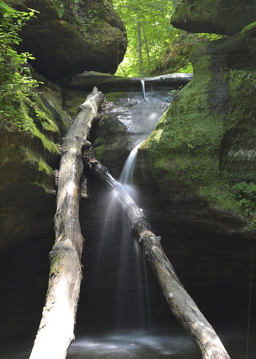 Starved Rock Greeting Card featuring the photograph Kaskaskia Falls by Forest Floor Photography
