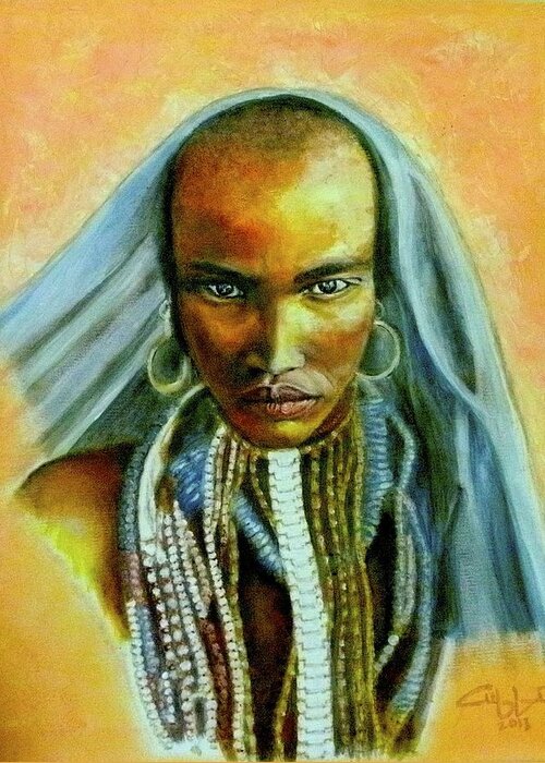 African Women Greeting Card featuring the painting Katlego Mojisola by G Cuffia