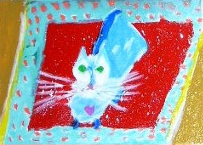 Carpet Greeting Card featuring the painting Katpet by Leslie Byrne