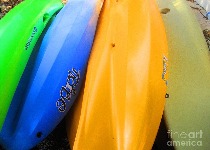 Kayaks Greeting Card featuring the photograph Kayaks by Sonia Flores Ruiz