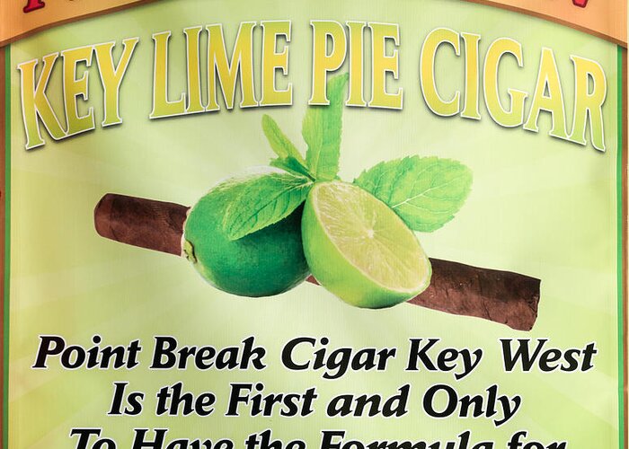 America Greeting Card featuring the photograph Key Lime Pie Cigar Sign - Key West by Ian Monk