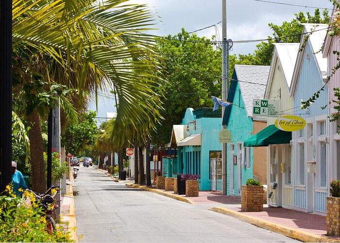 Back Street Greeting Card featuring the photograph Key West Back Street by Ed Gleichman