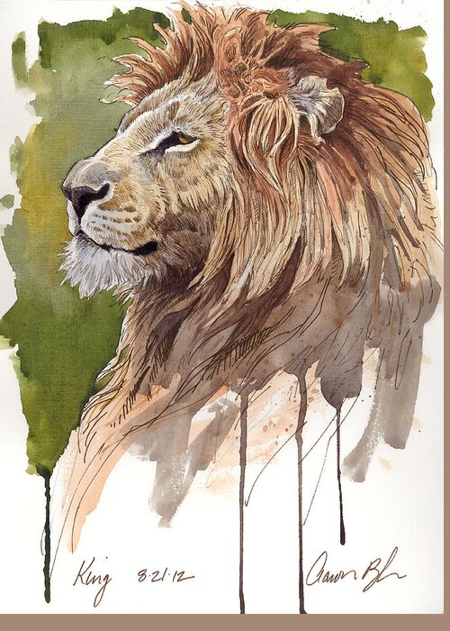 Lion Greeting Card featuring the digital art King by Aaron Blaise