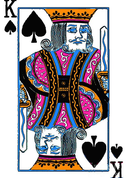 Card Greeting Card featuring the photograph King of Spades - v3 by Wingsdomain Art and Photography