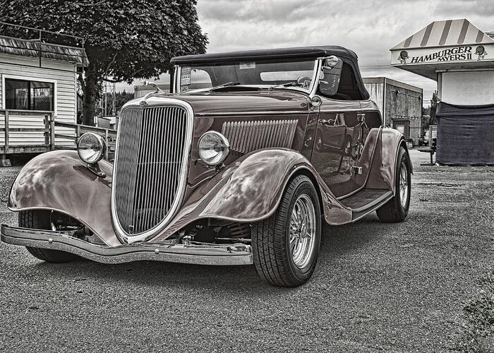 Black And White Greeting Card featuring the photograph King of the Road II by Ron Roberts
