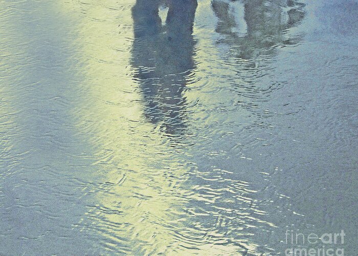 Kissing Couple Greeting Card featuring the photograph Kissing Couple With Palm Reflection by Cindy Lee Longhini