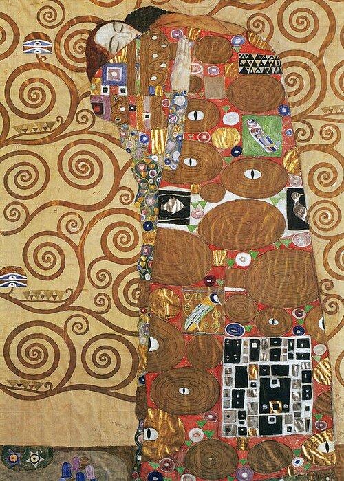 1905 Greeting Card featuring the drawing Fulfillment #3 by Gustav Klimt