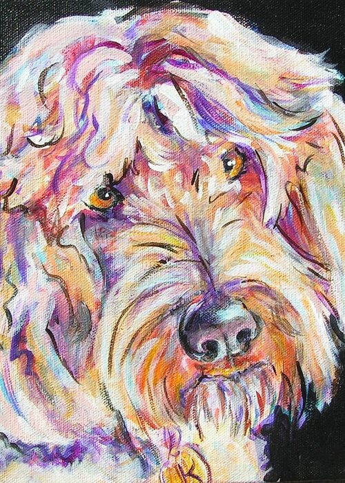 Shaggy Dog Greeting Card featuring the painting Kodiak by Judy Rogan