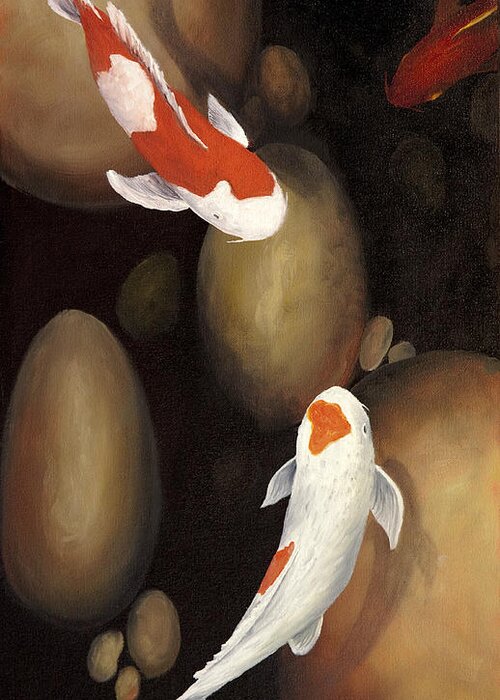 Koi Fish Greeting Card featuring the painting Koi by Darice Machel McGuire