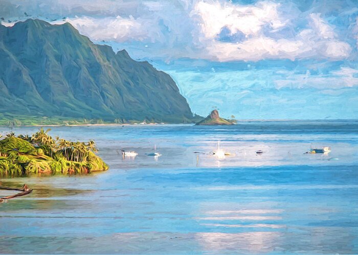 Hawaii Greeting Card featuring the photograph Kualoa Van Gogh by Dan McManus