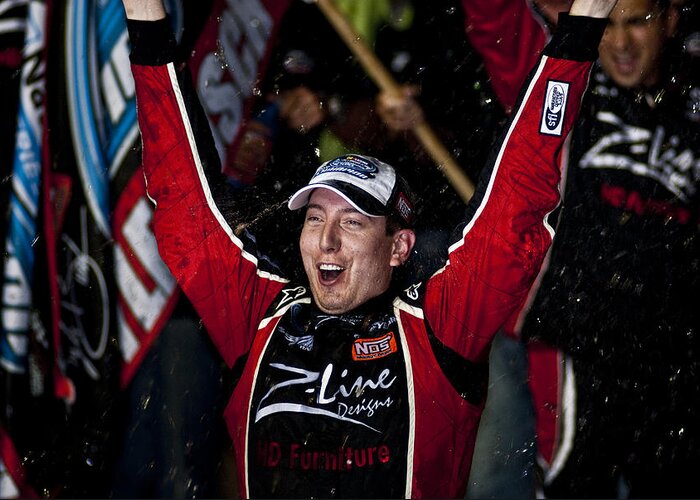 Kyle Busch Greeting Card featuring the photograph Kyle Busch Wins NNS by Kevin Cable