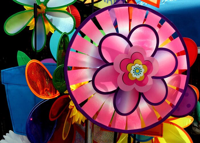 Chinatown Greeting Card featuring the photograph Pink Pink Pinwheel by Ross Lewis