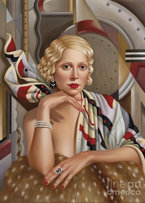 Female Greeting Card featuring the painting La Femme en Soiehi by Catherine Abel