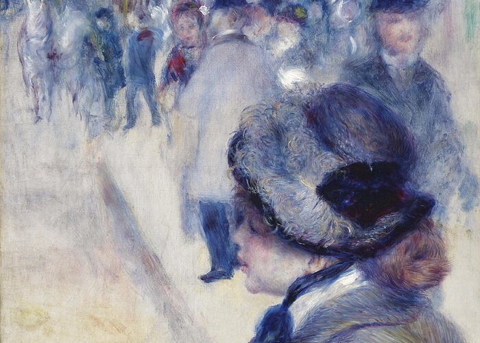 Renoir Greeting Card featuring the painting La Place Clichy, Circa 1880 by Pierre Auguste Renoir