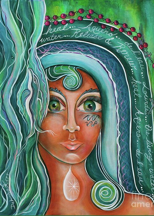 Lady Of Lourdes Painting Greeting Card featuring the painting Lady Of Lourdes Madonna by Deborha Kerr