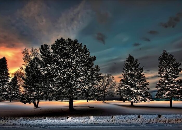 Chilly Greeting Card featuring the digital art Lady winter bringing a cold snap by Jeff S PhotoArt