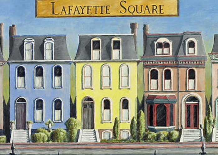 Landscape Greeting Card featuring the painting Lafayette Square by Mr Dill