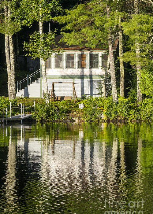 Maine Greeting Card featuring the photograph Lake cabin by Steven Ralser