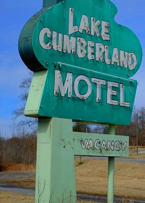 Vintage Motel Signs Greeting Card featuring the photograph Lake Cumberland Motel Sign by Stacie Siemsen