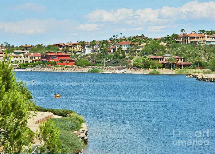 Lake Las Vegas In May Greeting Card featuring the photograph Lake Las Vegas In May by Emmy Vickers