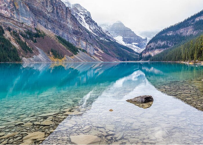 Lake Louise Greeting Card featuring the photograph Lake Louise in Banff National Park Alberta by Pierre Leclerc Photography