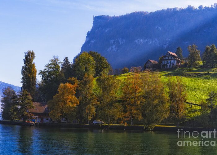 Europe Greeting Card featuring the photograph Lake Lucerne Fall Morning by George Oze