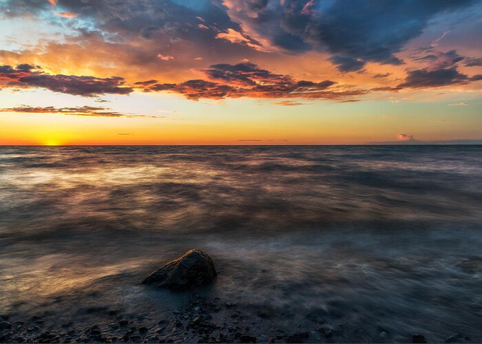 Mark Papke Greeting Card featuring the photograph Lake Ontario Sunset 2 by Mark Papke