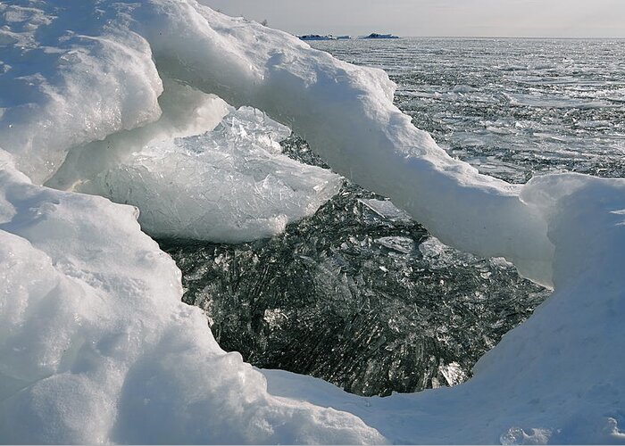 Lake Superior  Ice Shards  Ice Arch Greeting Card featuring the photograph Lake Superior Ice Arch by Sandra Updyke