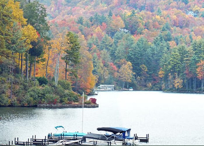 Duane Mccullough Greeting Card featuring the photograph Lake Toxaway in the Fall by Duane McCullough