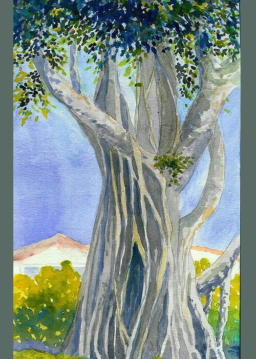 Ficus Greeting Card featuring the painting Lake Worth Ficus by Anne Marie Brown