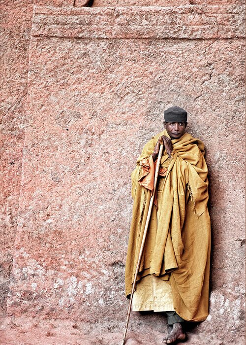 Monk Greeting Card featuring the photograph Lalibela Monk by Trevor Cole