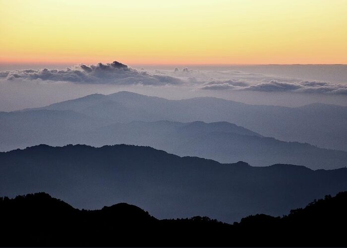 Scenics Greeting Card featuring the photograph Landscape Of The Himalayas At Dawn by Pallab Seth