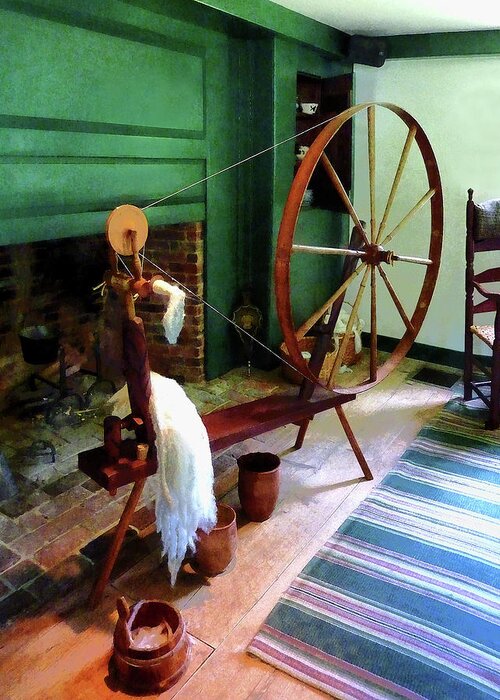 Spinning Wheel Greeting Card featuring the photograph Large Spinning Wheel by Susan Savad
