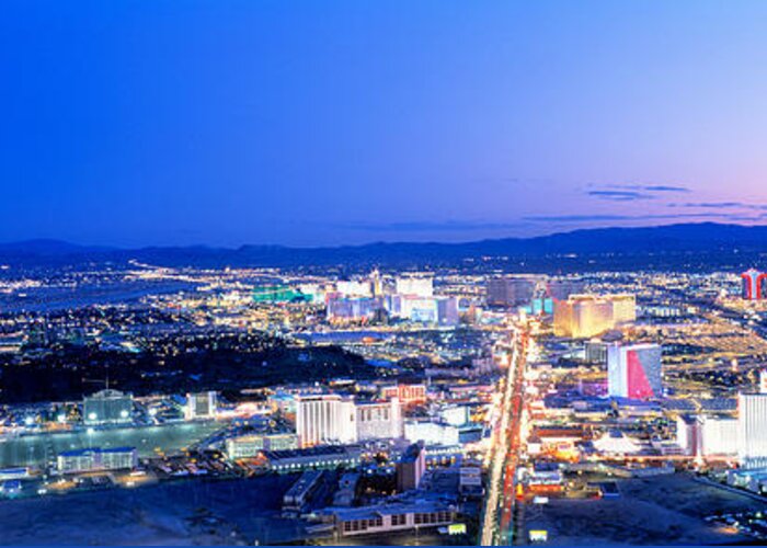 Photography Greeting Card featuring the photograph Las Vegas Strip, Nevada, Usa by Panoramic Images