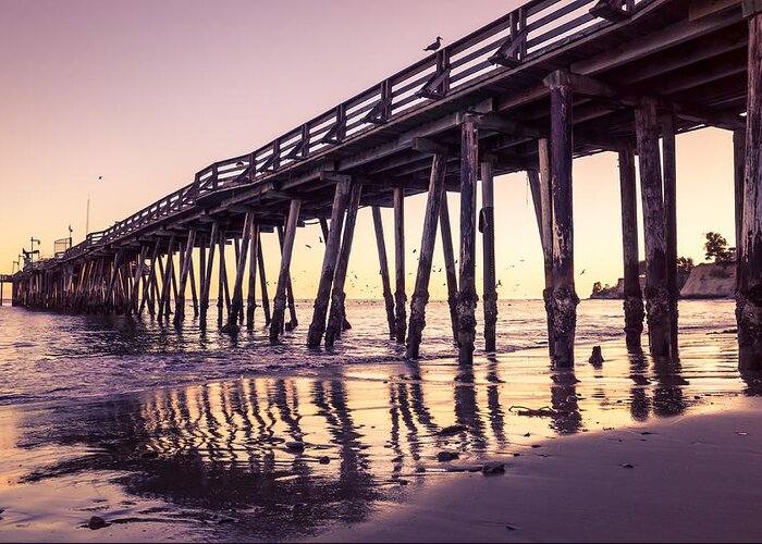 Capitola Greeting Card featuring the photograph Last Light At The Capitola Wharf by Priya Ghose