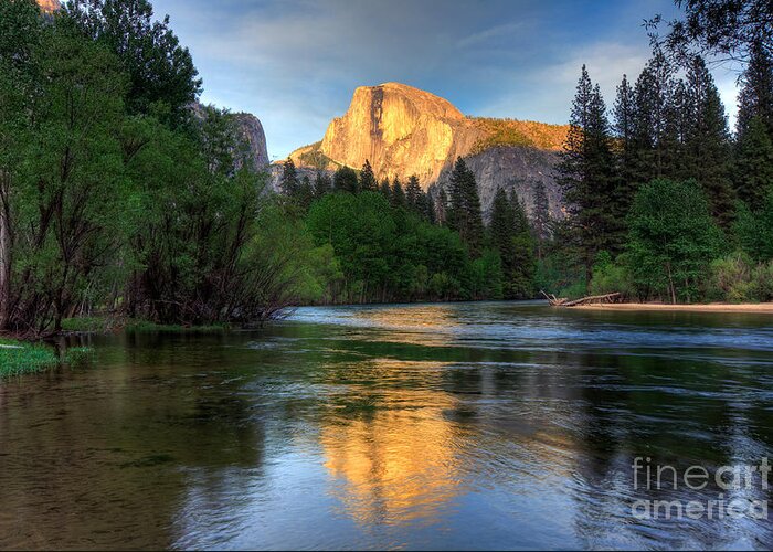 Yosemite Greeting Card featuring the photograph Last Light On Half Dome by Mimi Ditchie