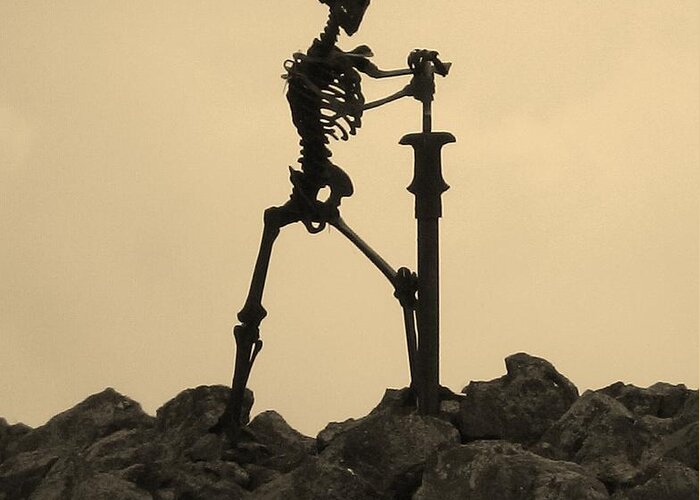 Skeleton Greeting Card featuring the photograph Last Watch by Laura Wong-Rose