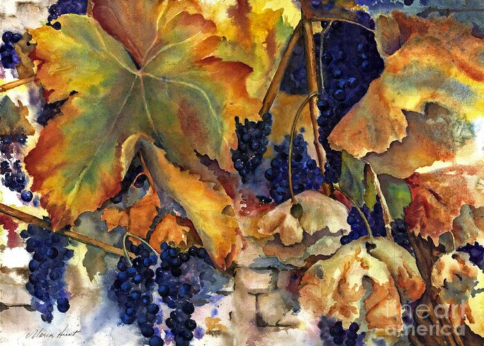 Still Life Greeting Card featuring the painting The Magic of Autumn by Maria Hunt